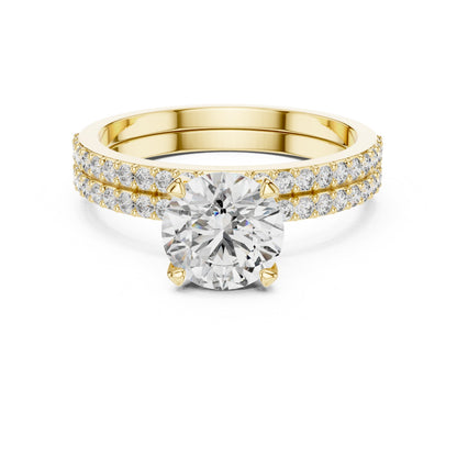 Round Side Stone Lab Grown Diamond Ring