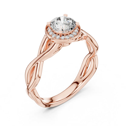Round Halo Lab Grown Diamond Ring
