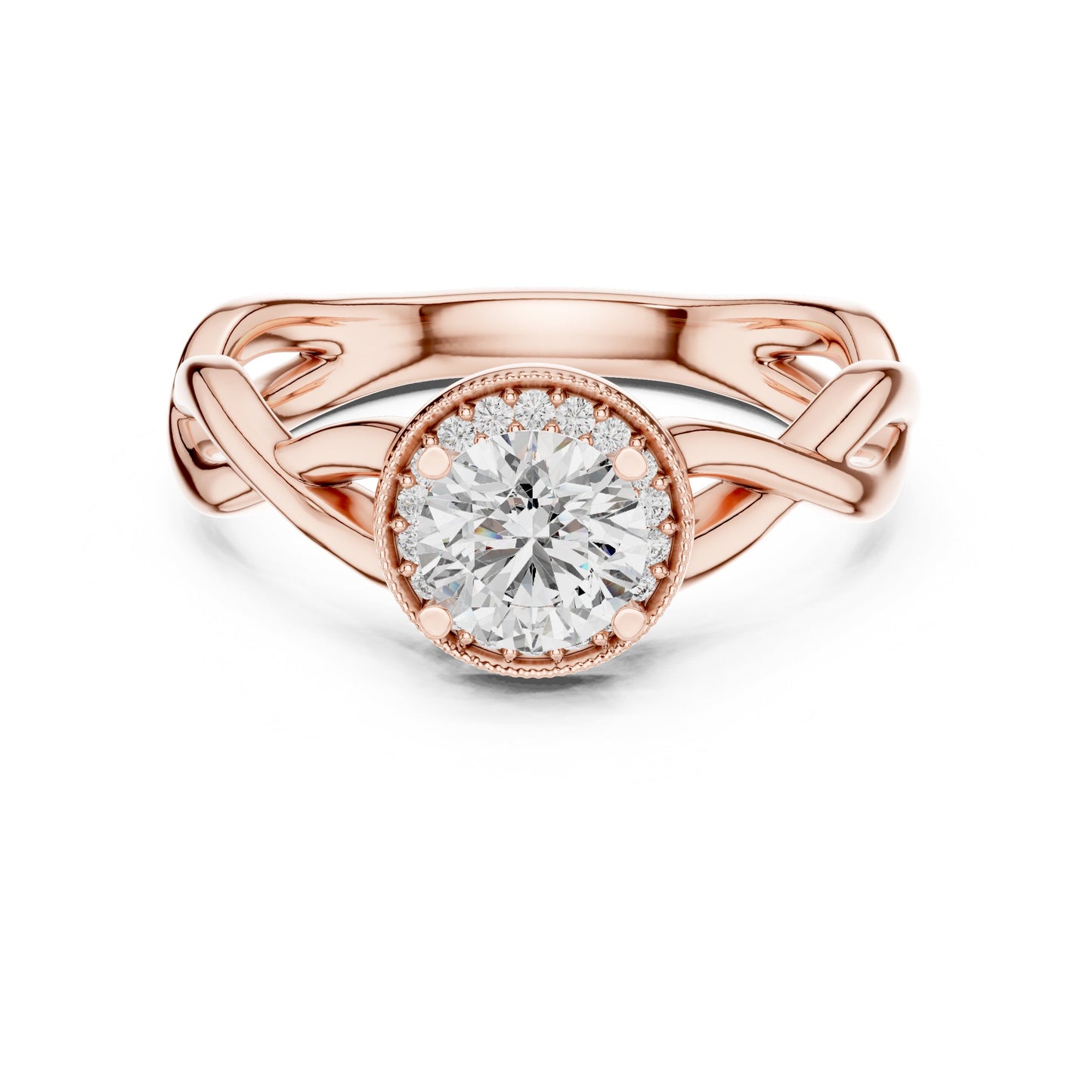 Round Halo Lab Grown Diamond Ring