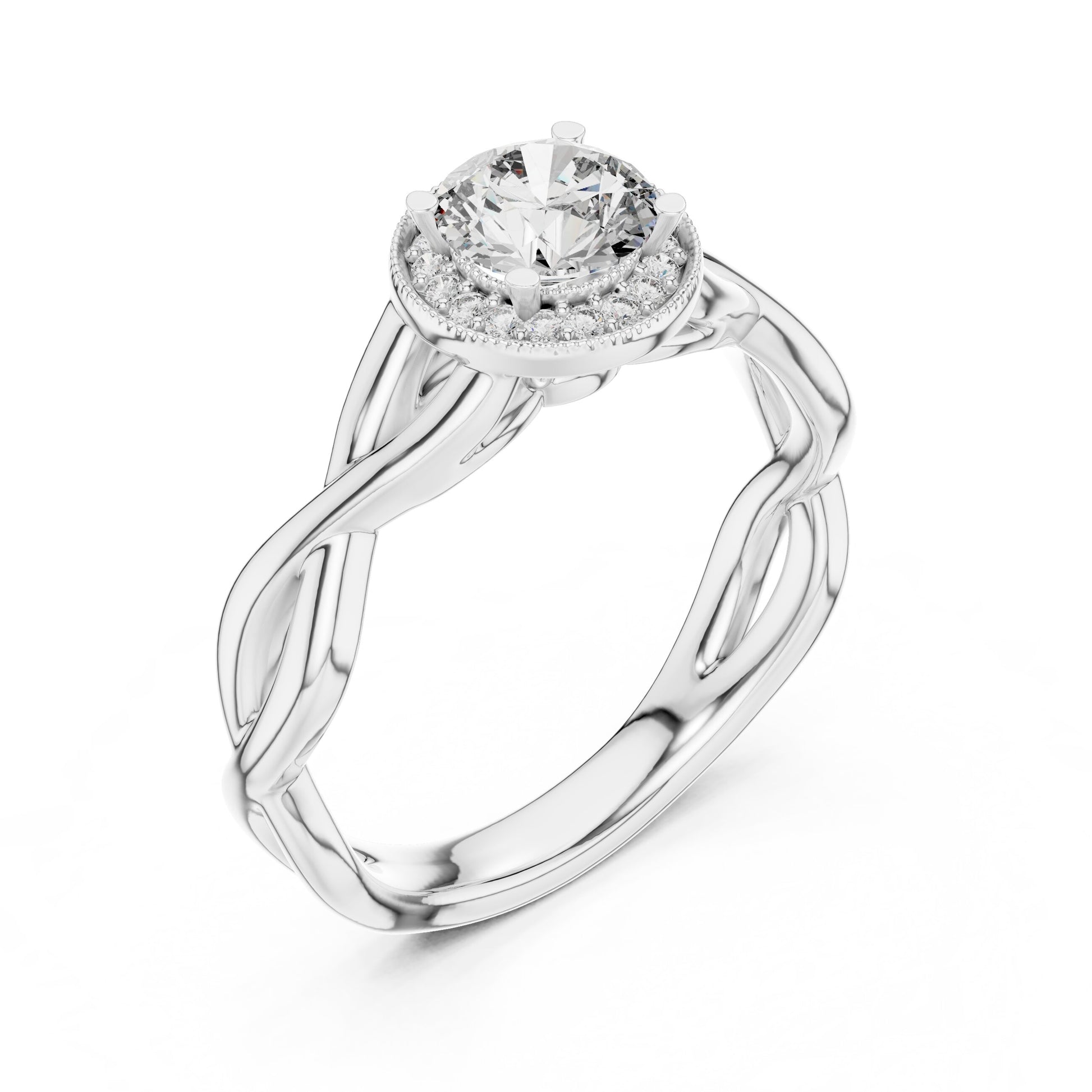 Round Halo Lab Grown Diamond Ring