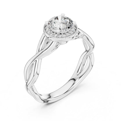 Round Halo Lab Grown Diamond Ring