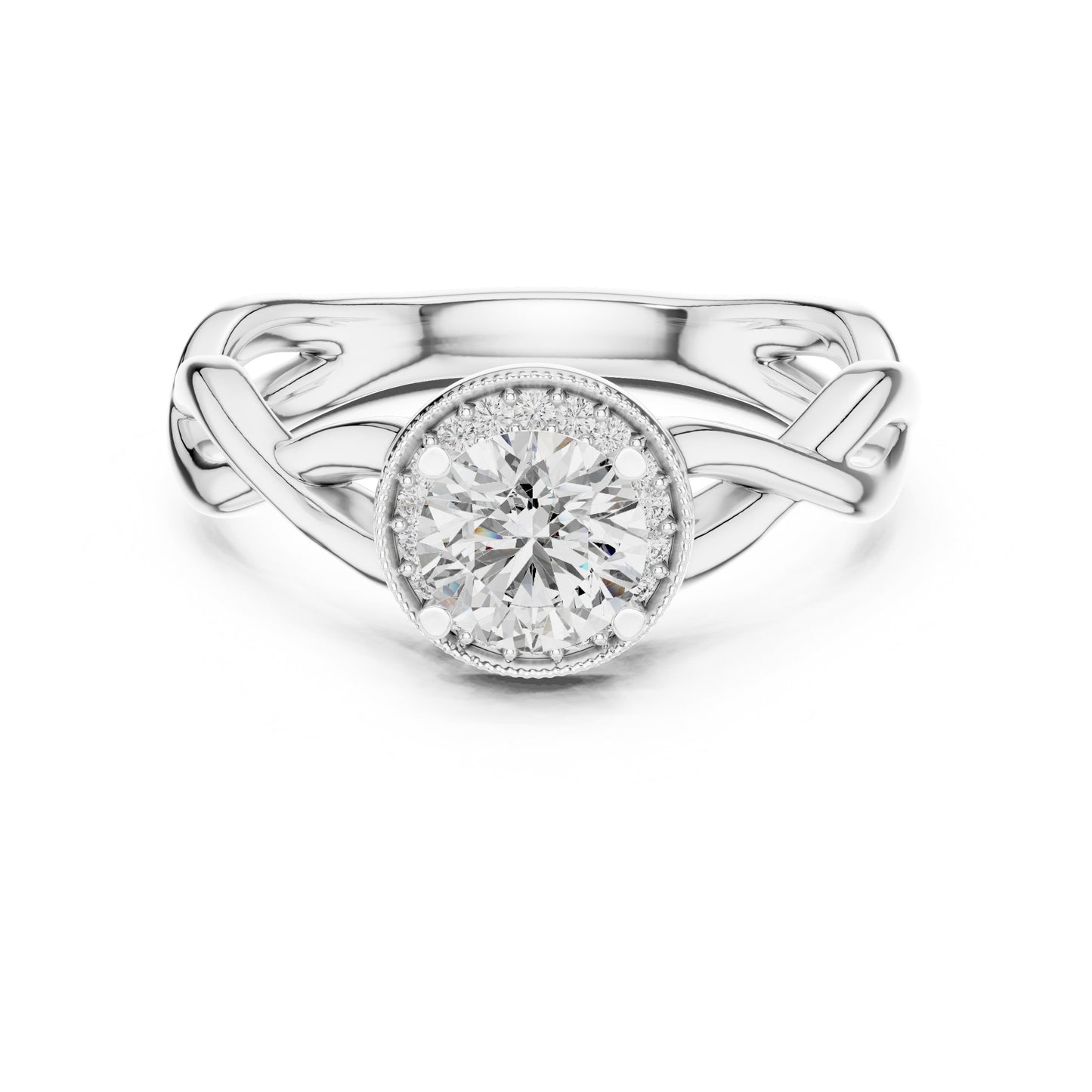 Round Halo Lab Grown Diamond Ring