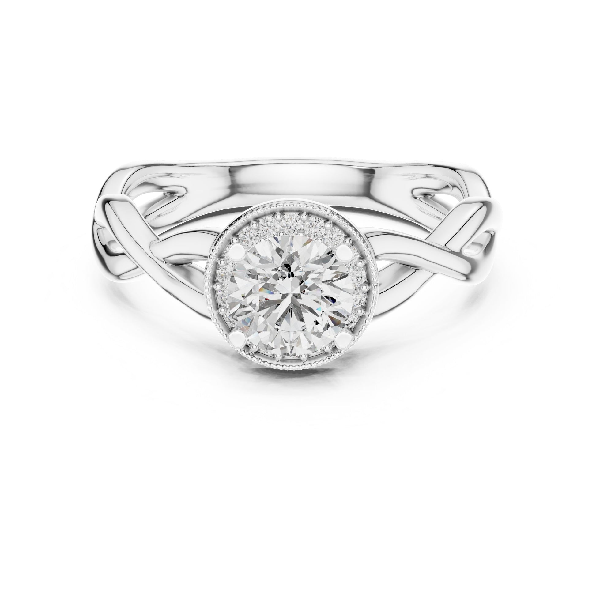Round Halo Lab Grown Diamond Ring