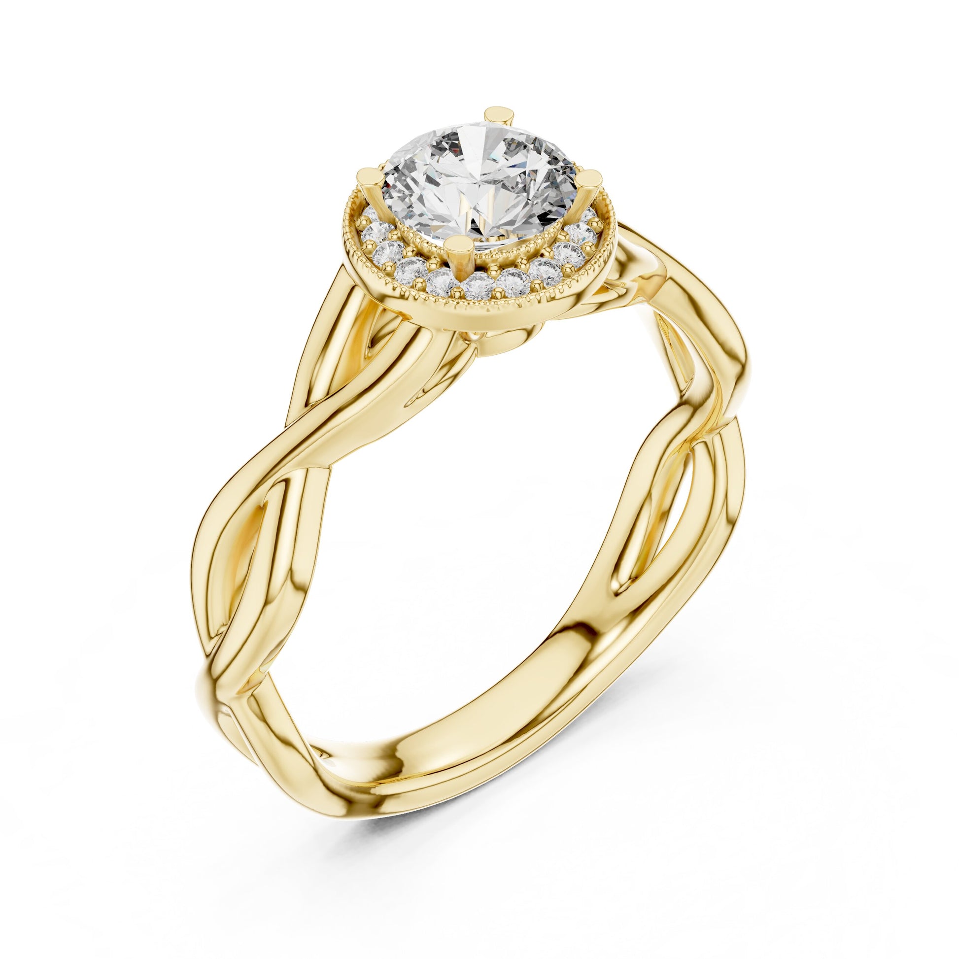 Round Halo Lab Grown Diamond Ring
