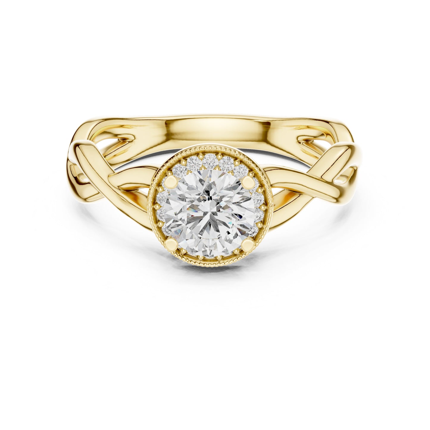Round Halo Lab Grown Diamond Ring
