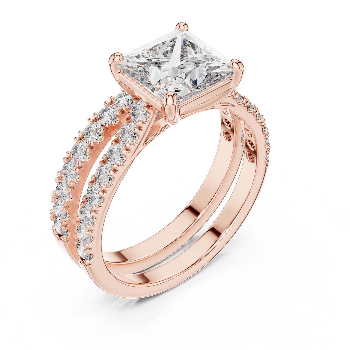 Mixed Shape Lab Grown Diamond Side Stone Ring