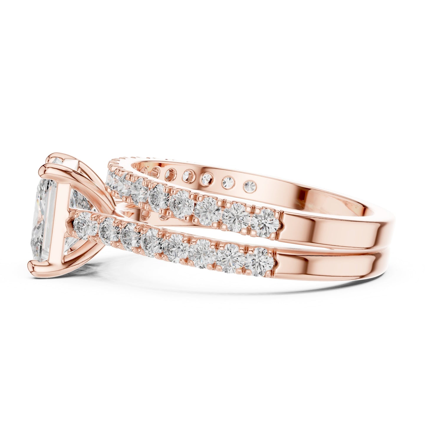 Mixed Shape Lab Grown Diamond Side Stone Ring