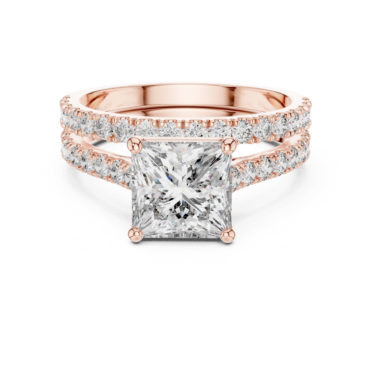 Mixed Shape Lab Grown Diamond Side Stone Ring