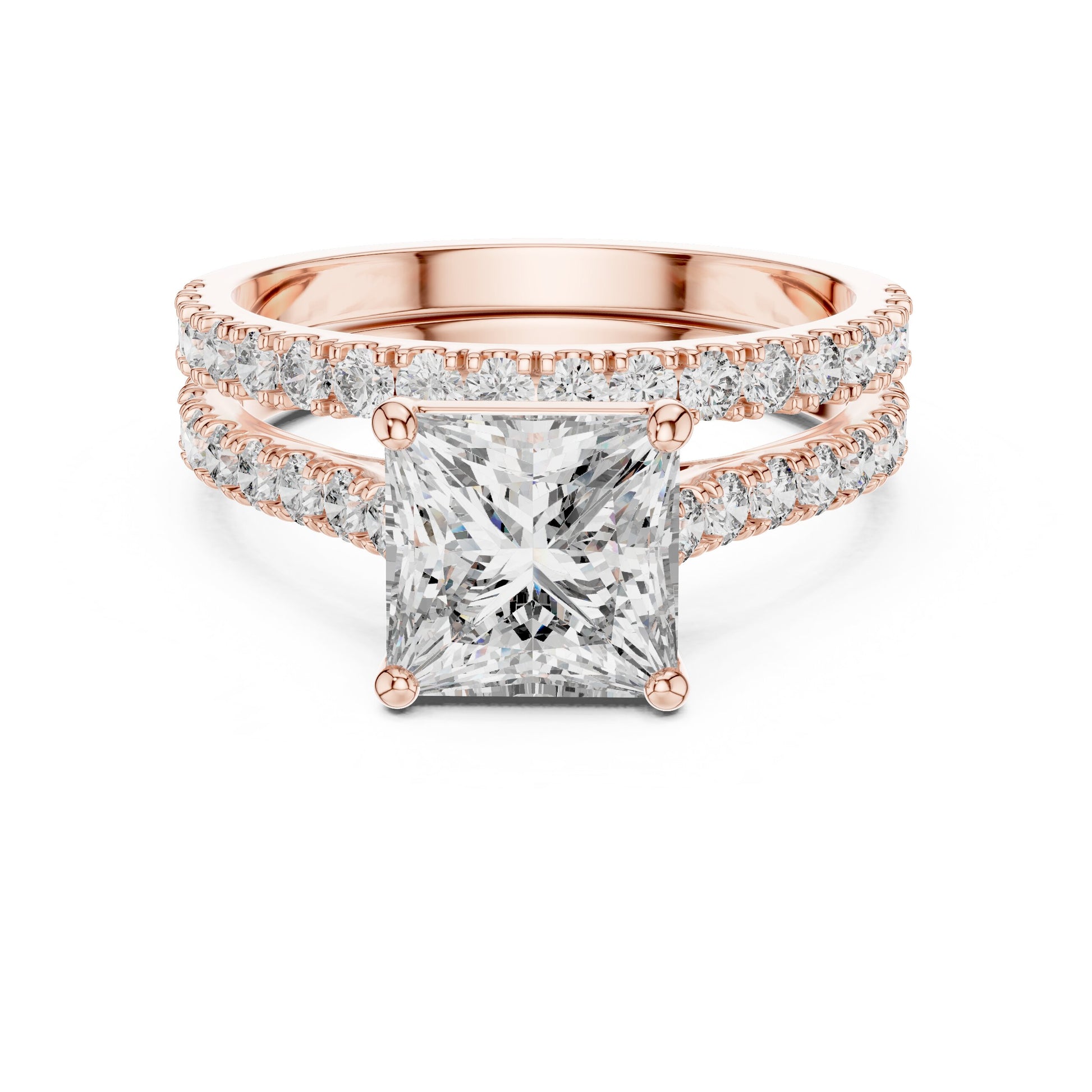 Mixed Shape Lab Grown Diamond Side Stone Ring