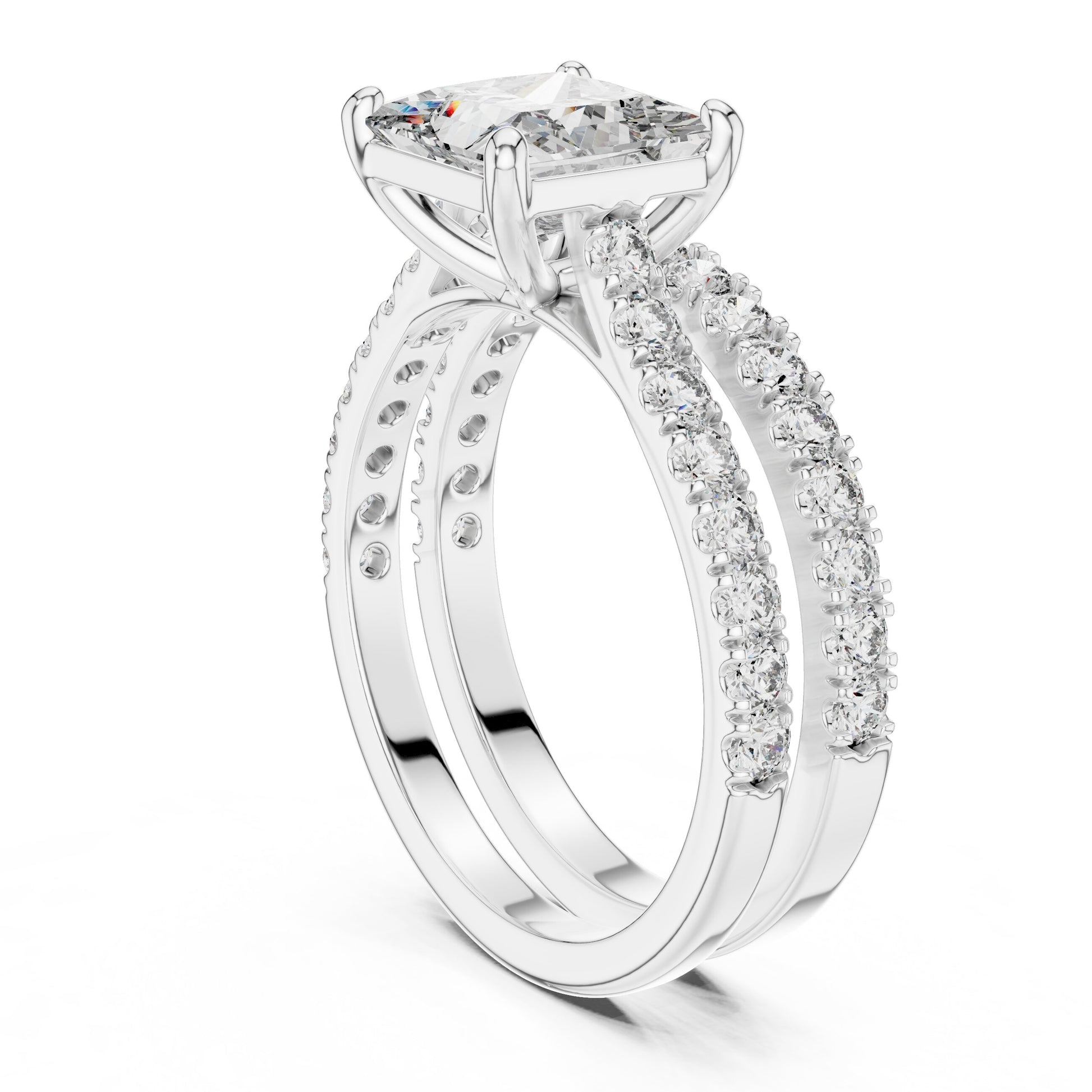 Mixed Shape Lab Grown Diamond Side Stone Ring
