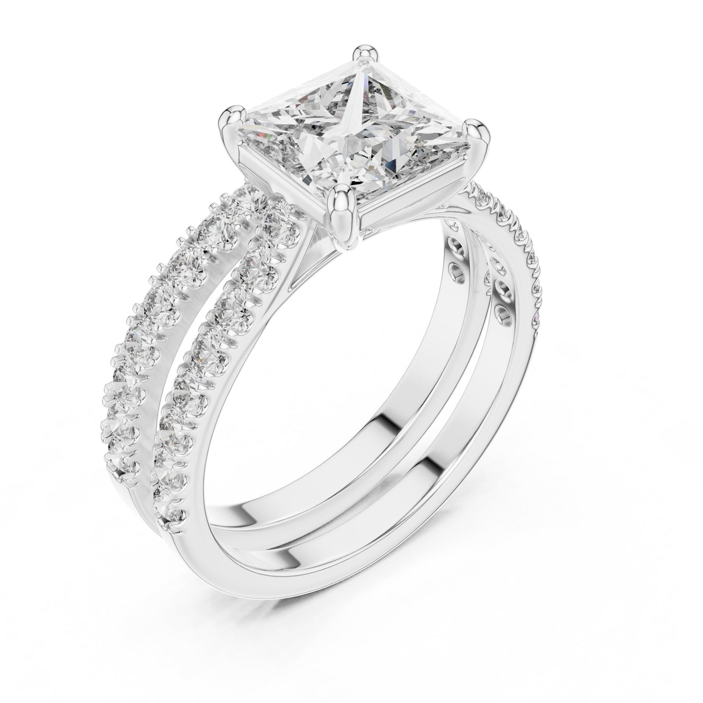 Mixed Shape Lab Grown Diamond Side Stone Ring