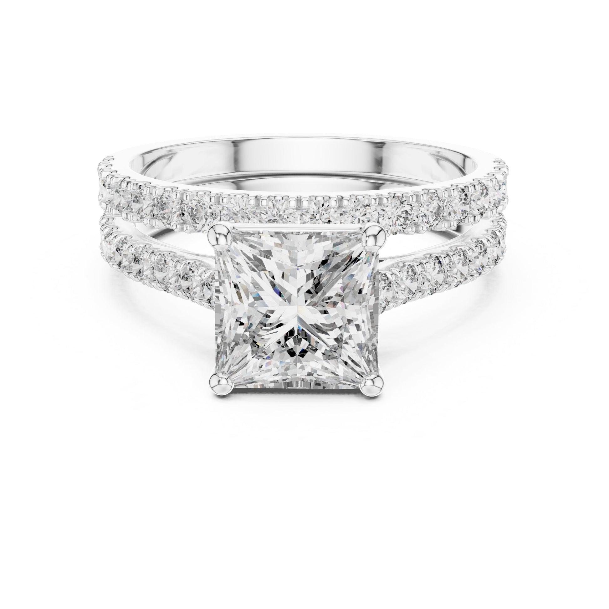 Mixed Shape Lab Grown Diamond Side Stone Ring