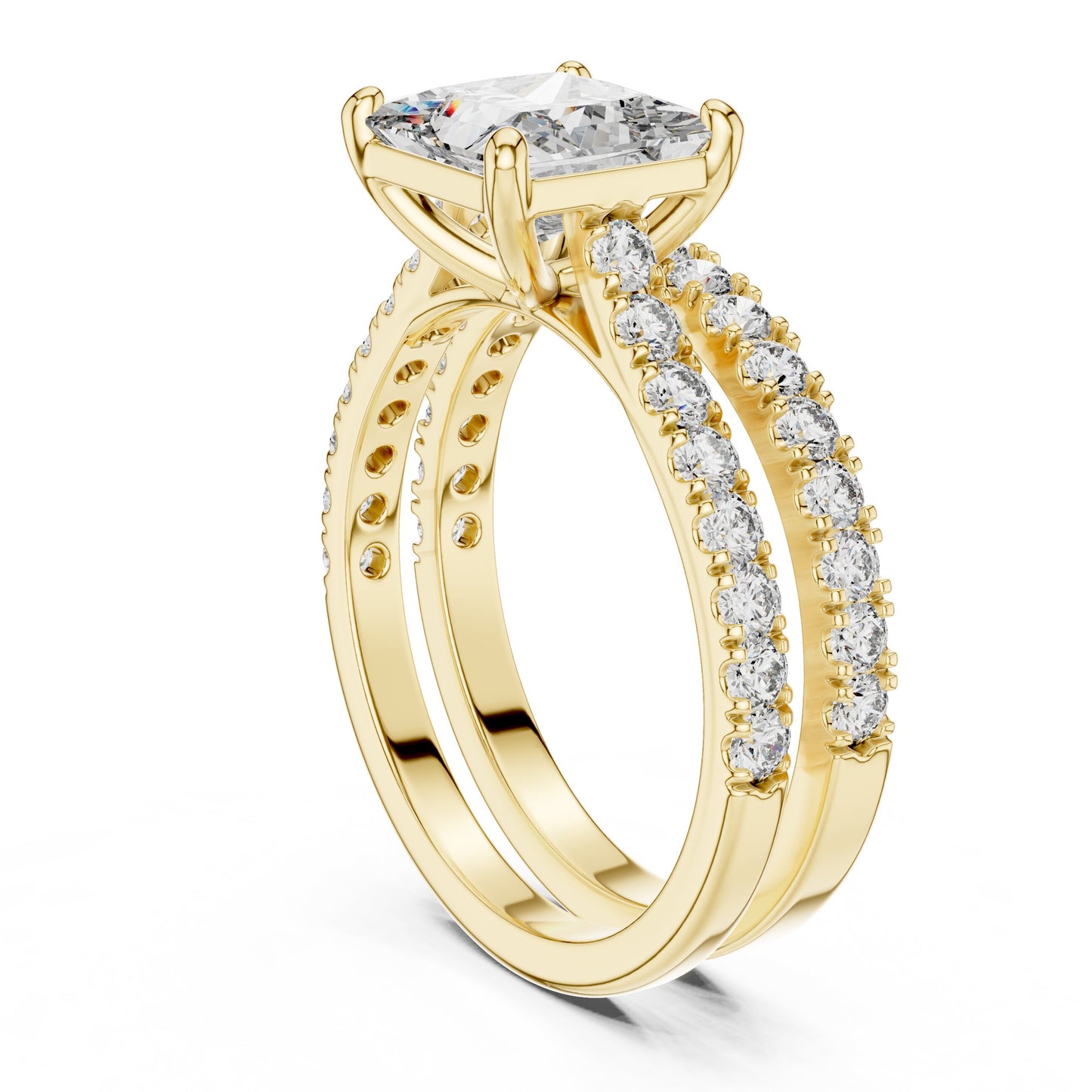 Mixed Shape Lab Grown Diamond Side Stone Ring