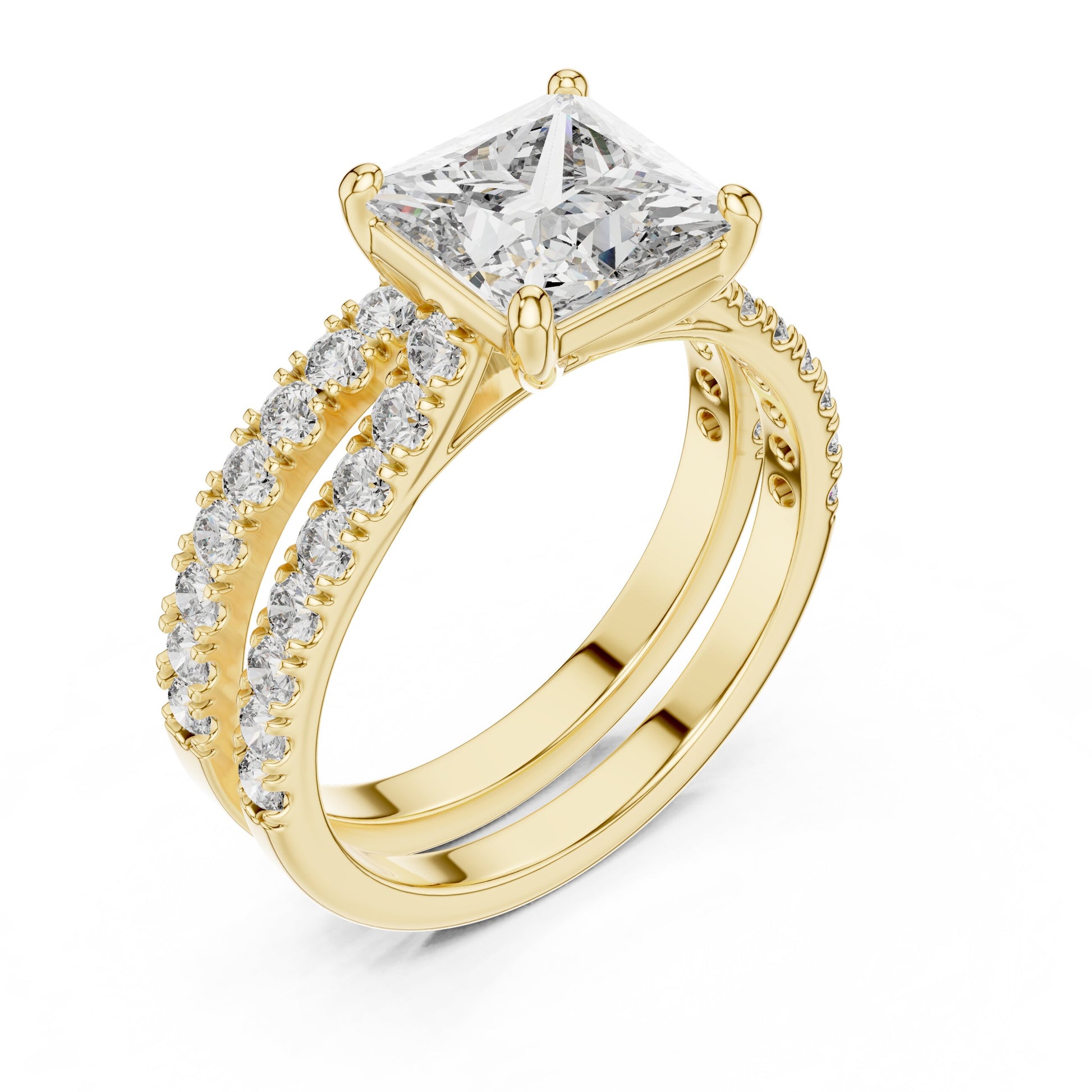 Mixed Shape Lab Grown Diamond Side Stone Ring