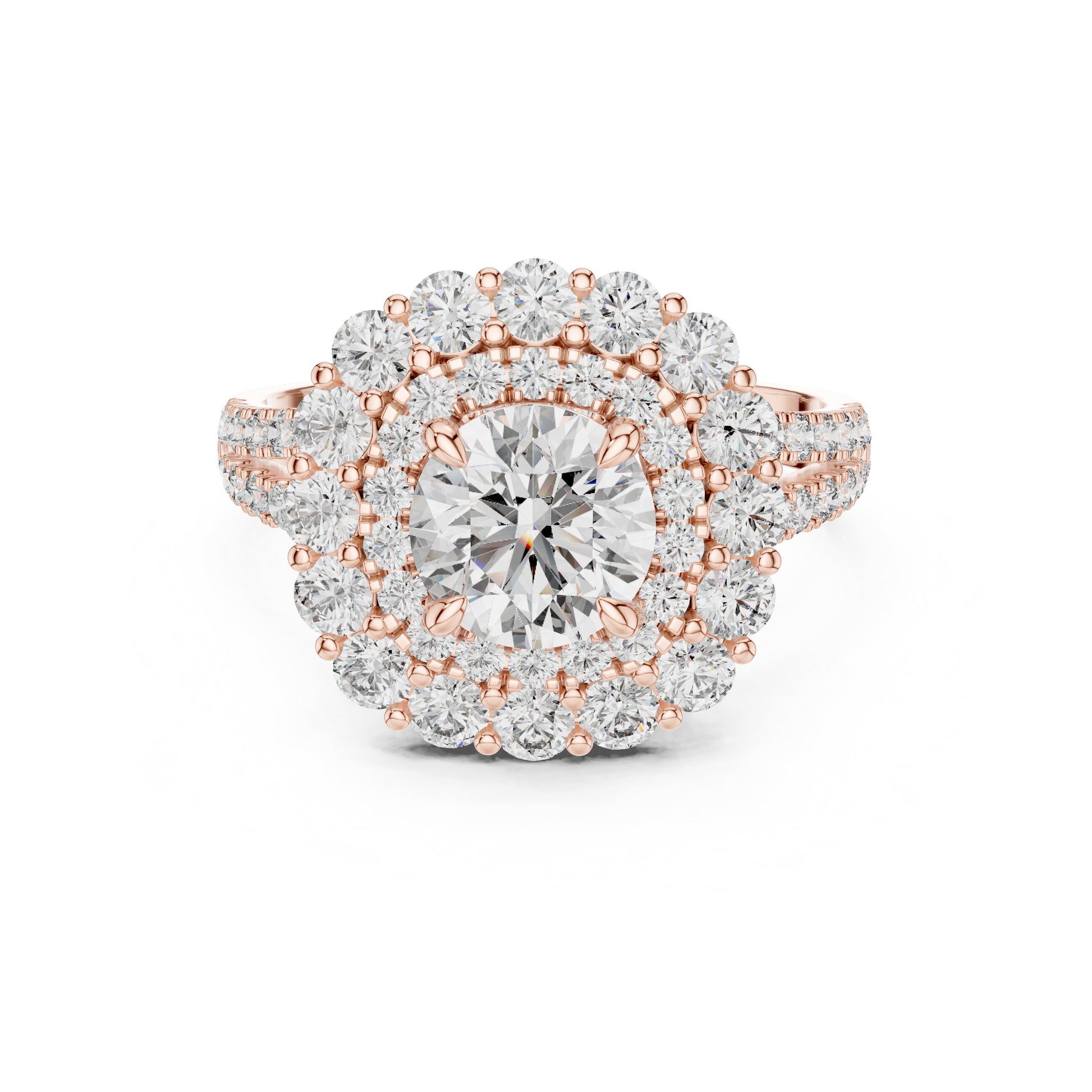 Round Halo Lab Grown Diamond Ring
