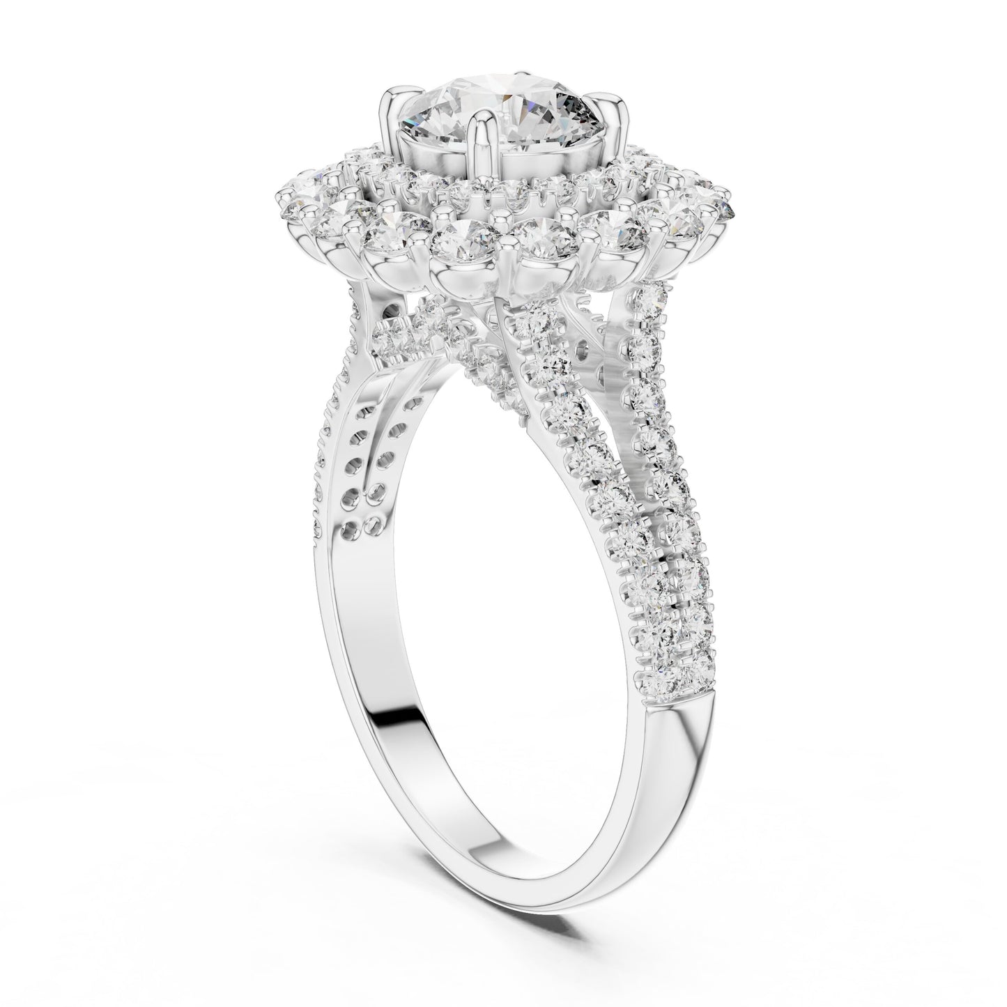 Round Halo Lab Grown Diamond Ring