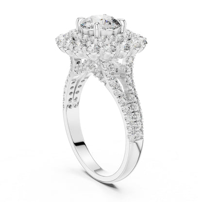 Round Halo Lab Grown Diamond Ring