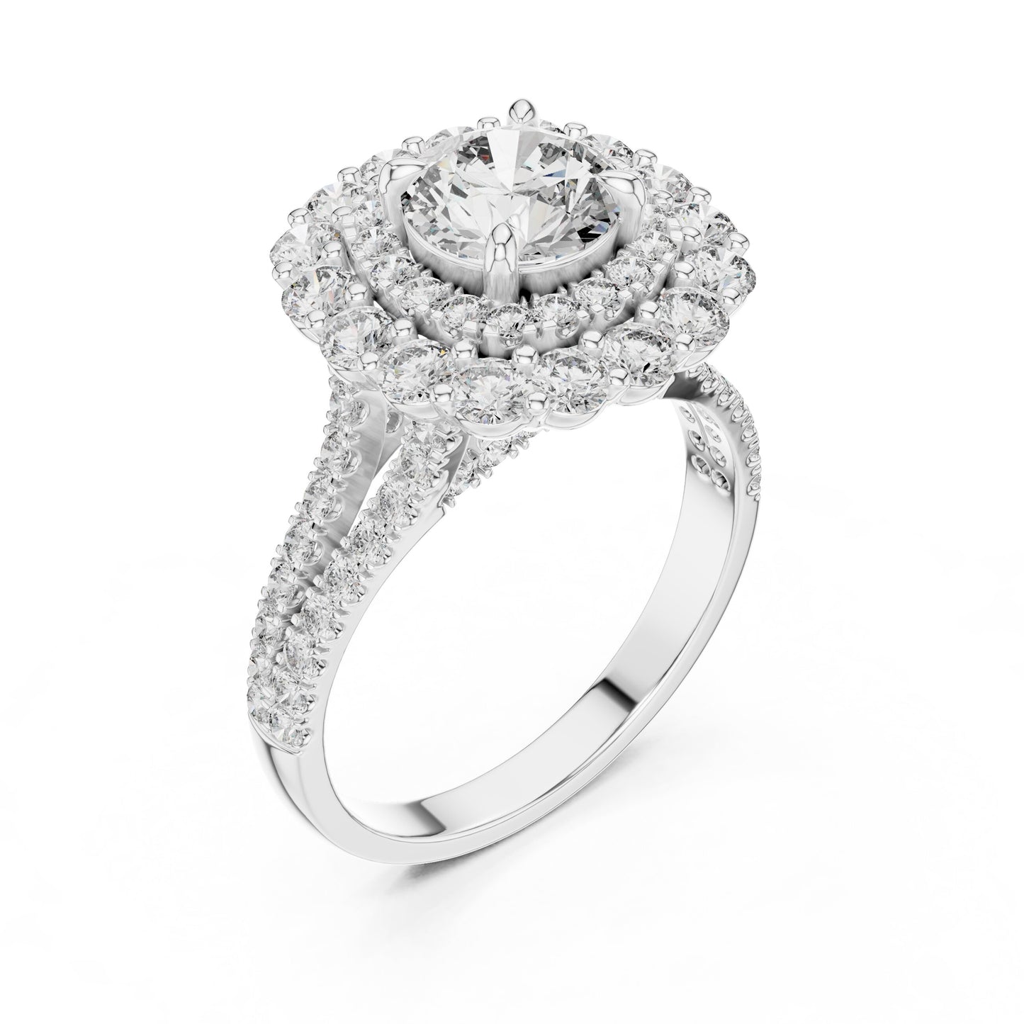 Round Halo Lab Grown Diamond Ring