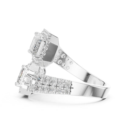 Mixed Shape Lab Grown Diamond Halo Ring