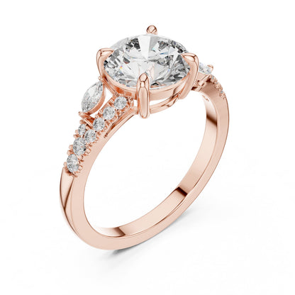 Mixed Shape Lab Grown Diamond Side Stone Ring