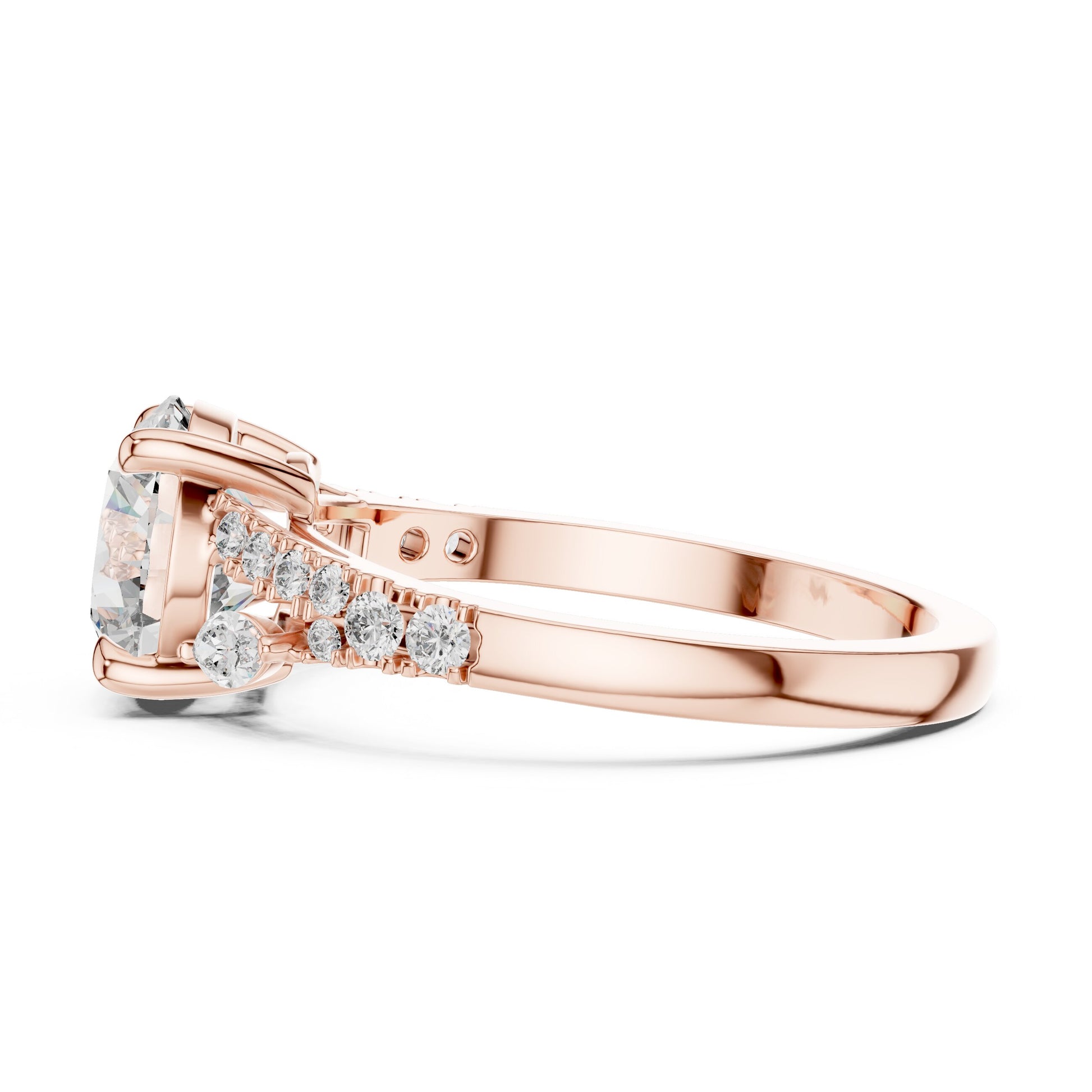 Mixed Shape Lab Grown Diamond Side Stone Ring