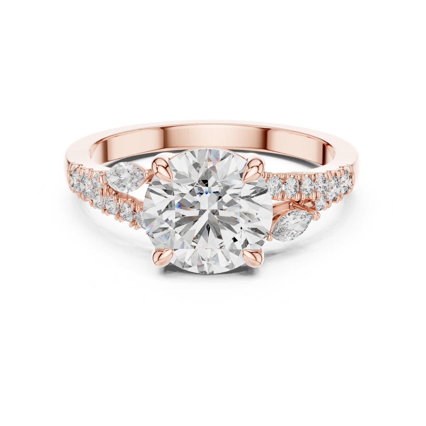 Mixed Shape Lab Grown Diamond Side Stone Ring