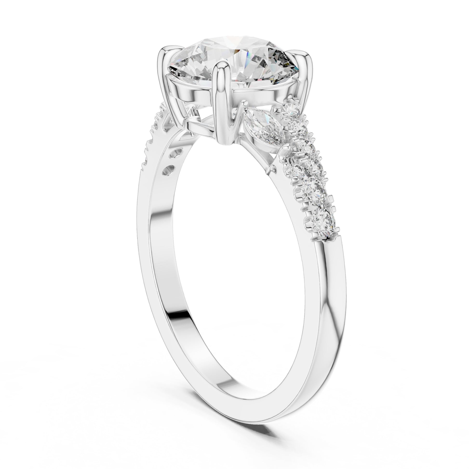Mixed Shape Lab Grown Diamond Side Stone Ring