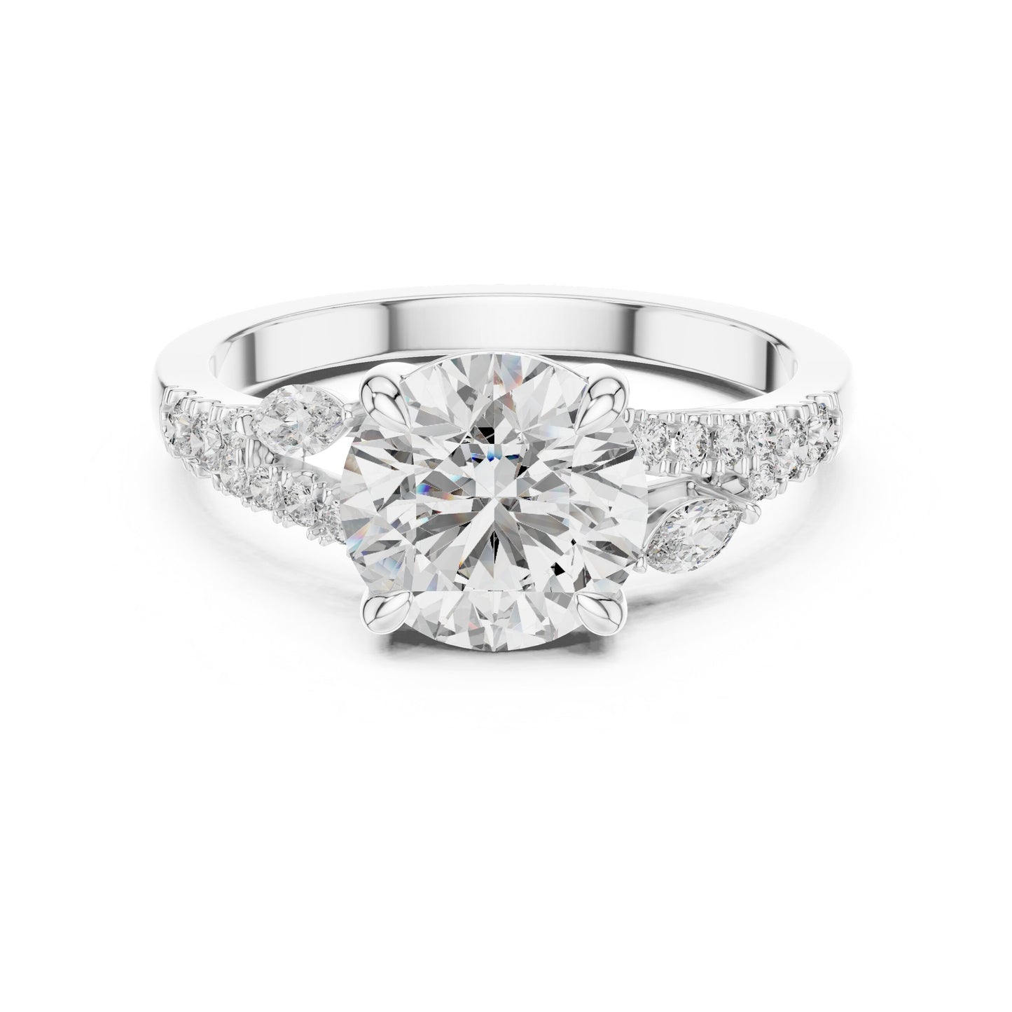 Mixed Shape Lab Grown Diamond Side Stone Ring