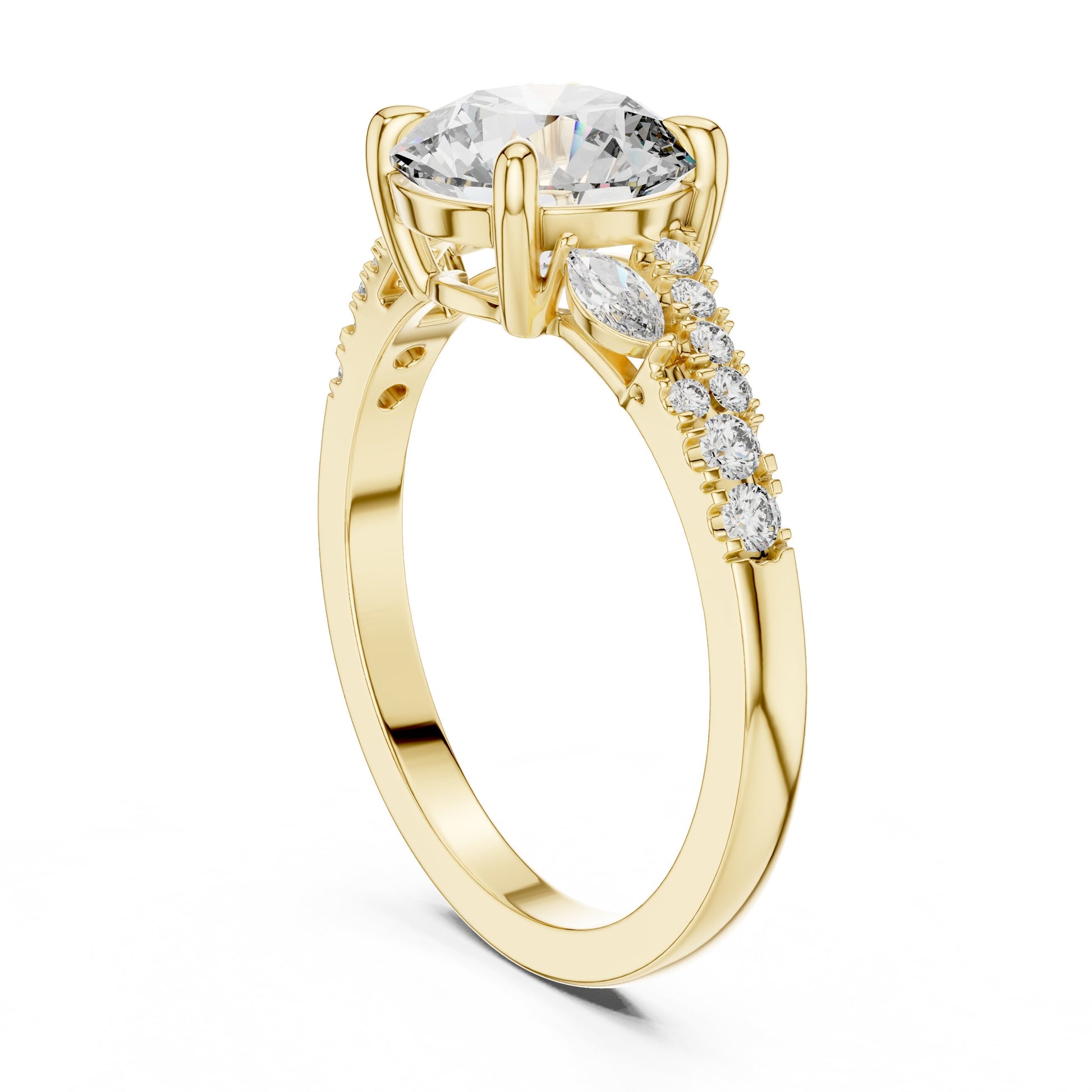 Mixed Shape Lab Grown Diamond Side Stone Ring