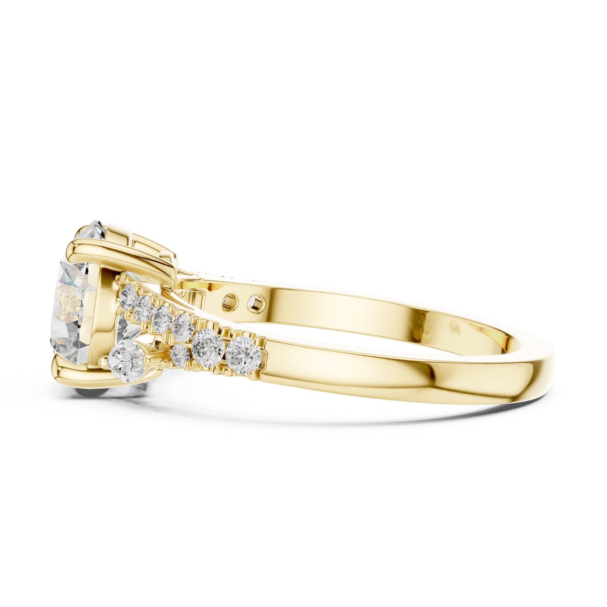 Mixed Shape Lab Grown Diamond Side Stone Ring