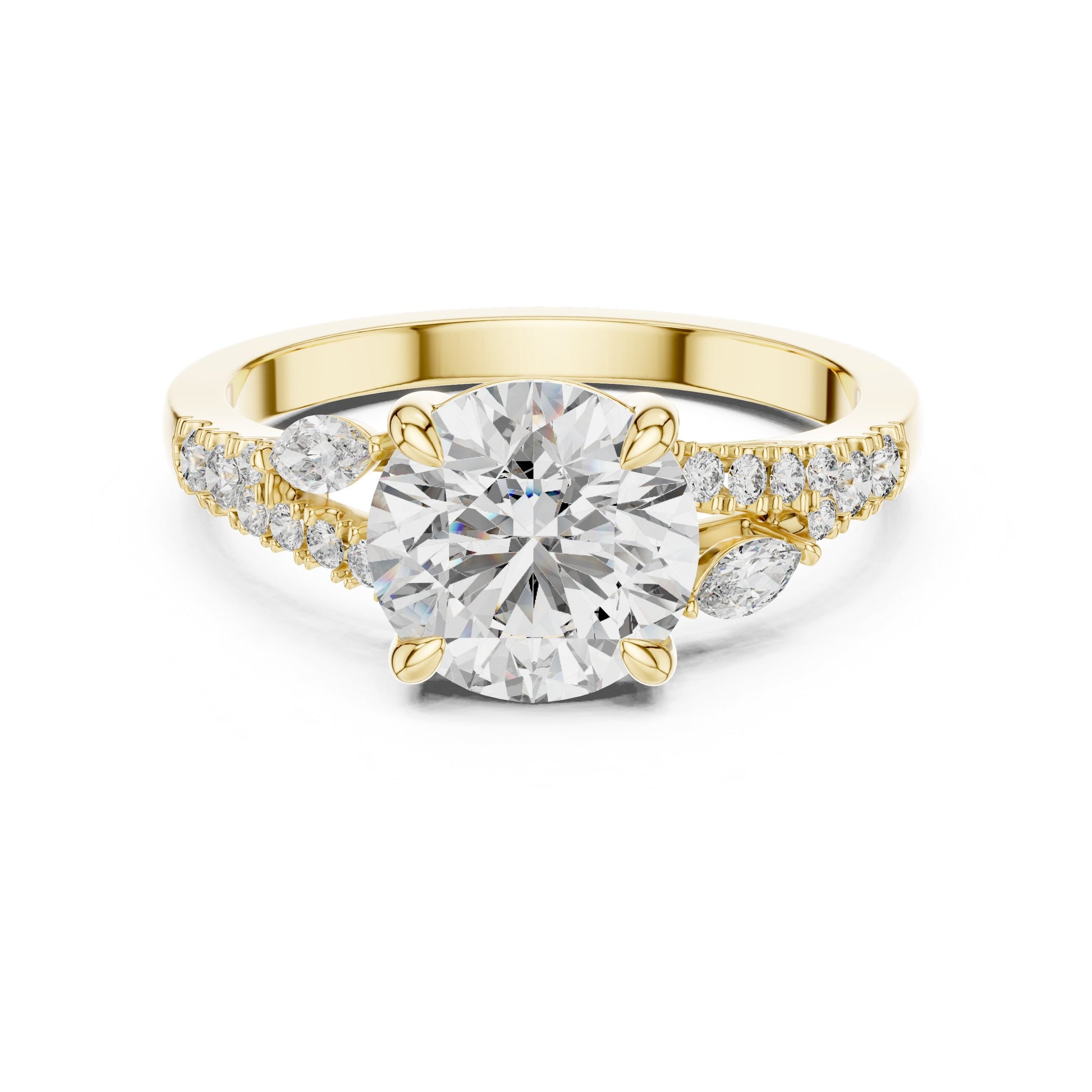 Mixed Shape Lab Grown Diamond Side Stone Ring