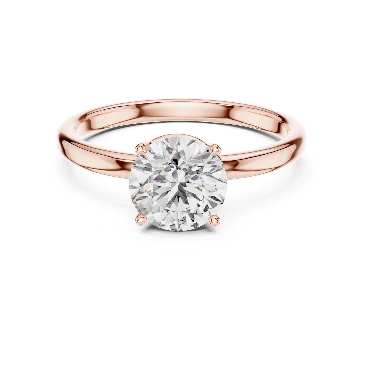 Round Solitaire Lab Grown Diamond Ring
