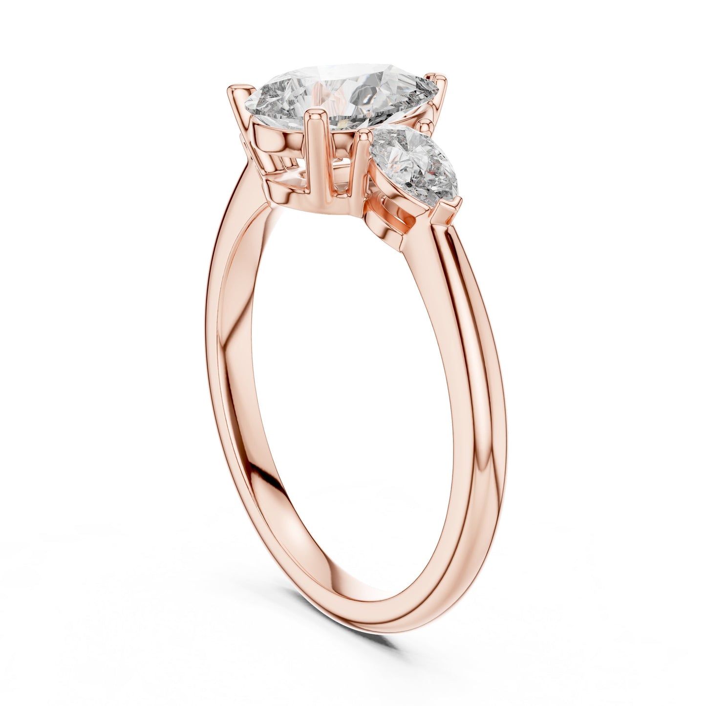 Pear Three Stone Lab Grown Diamond Ring