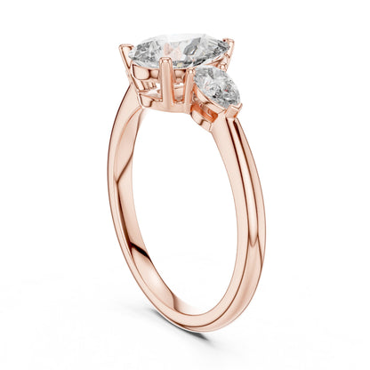 Pear Three Stone Lab Grown Diamond Ring