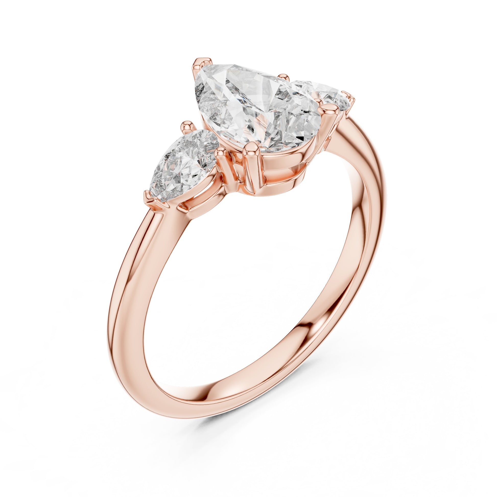 Pear Three Stone Lab Grown Diamond Ring