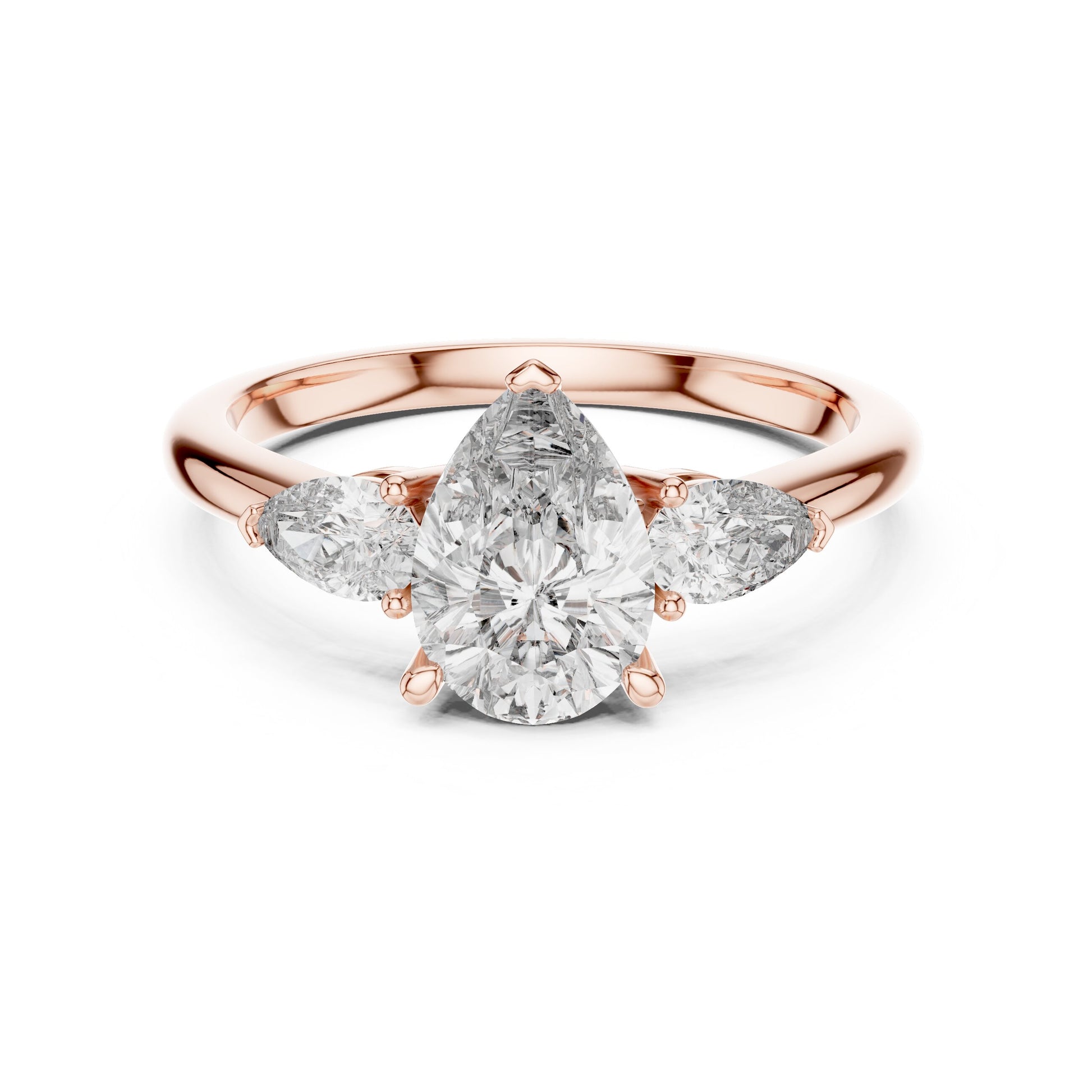 Pear Three Stone Lab Grown Diamond Ring