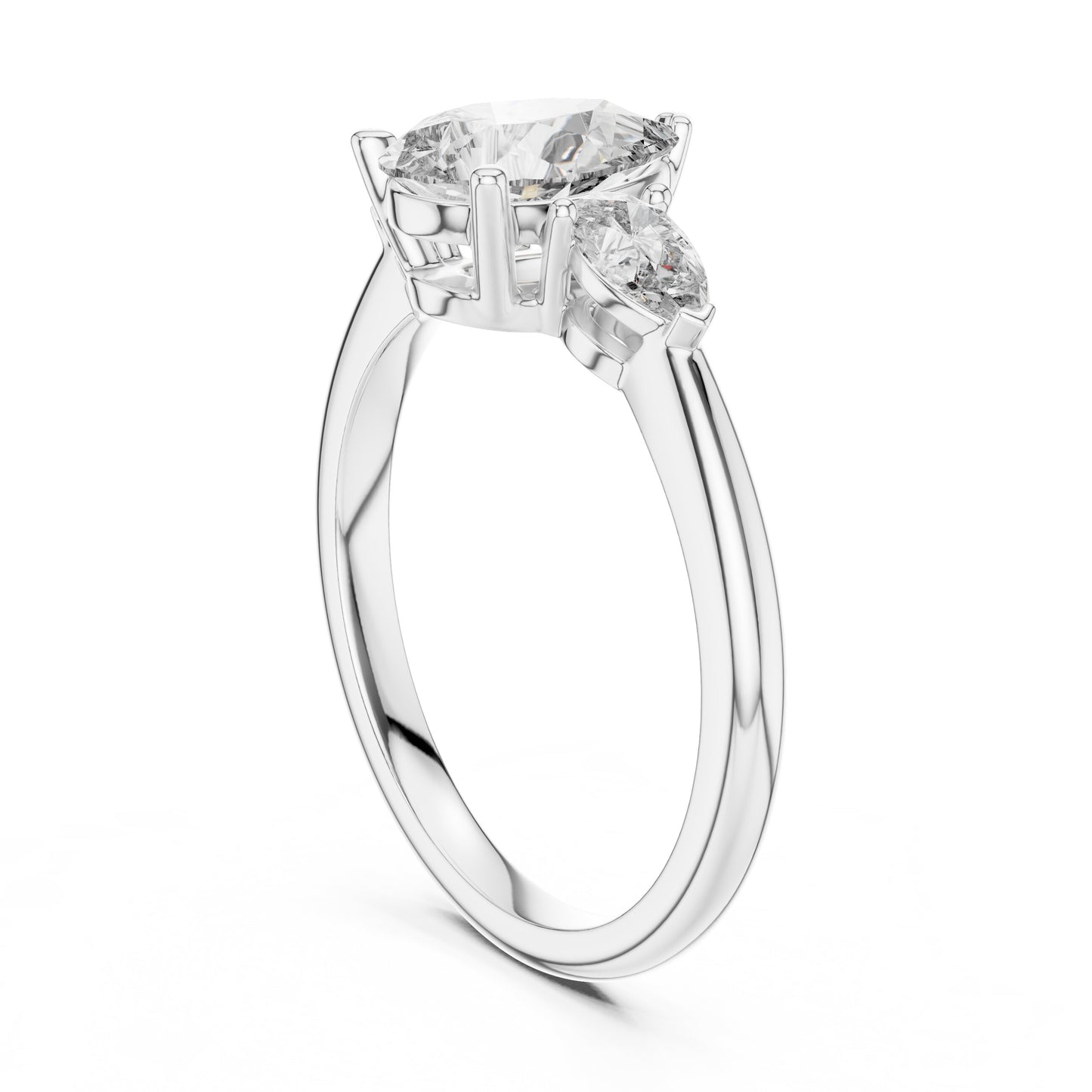 Pear Three Stone Lab Grown Diamond Ring