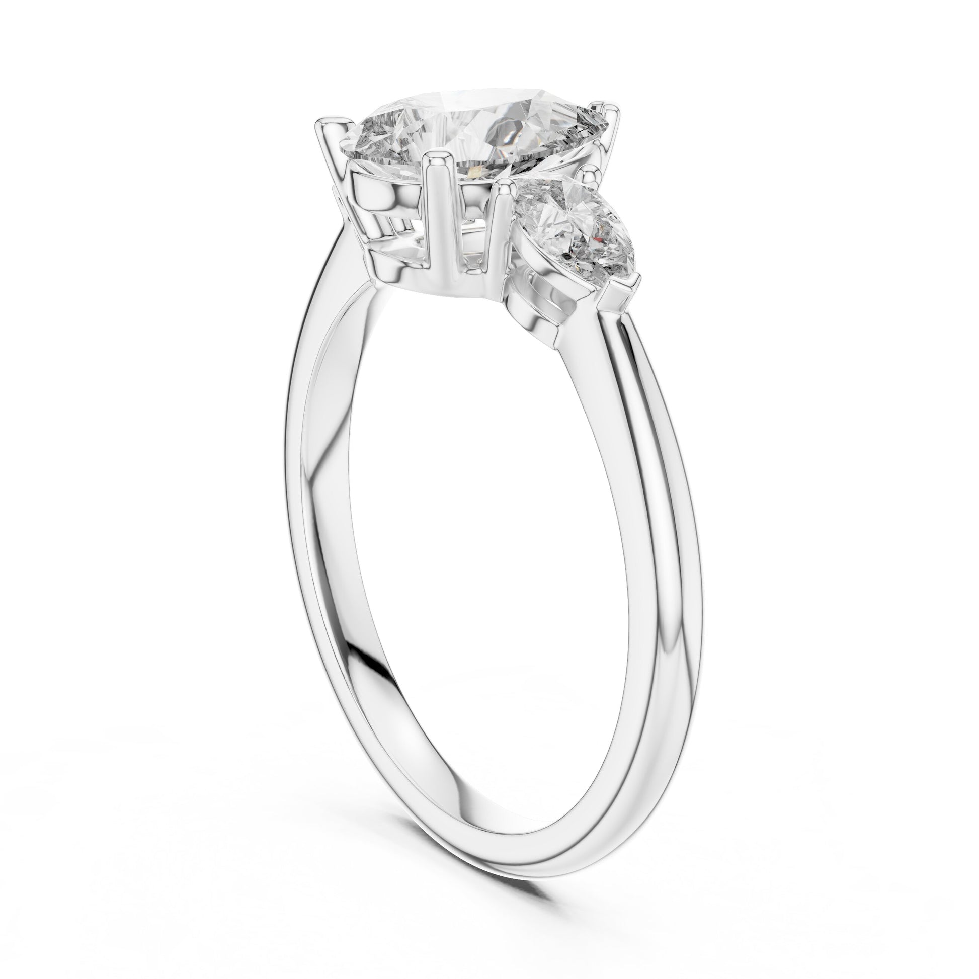 Pear Three Stone Lab Grown Diamond Ring