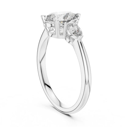 Pear Three Stone Lab Grown Diamond Ring