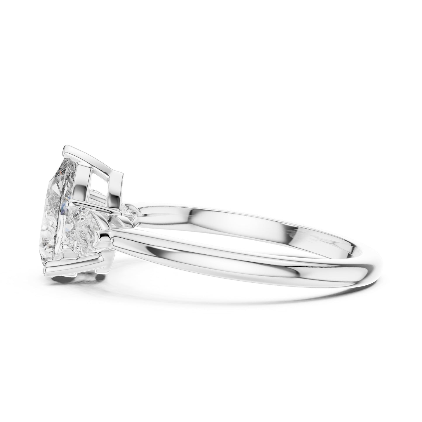 Pear Three Stone Lab Grown Diamond Ring