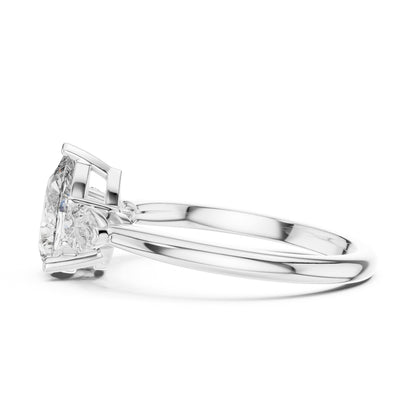 Pear Three Stone Lab Grown Diamond Ring