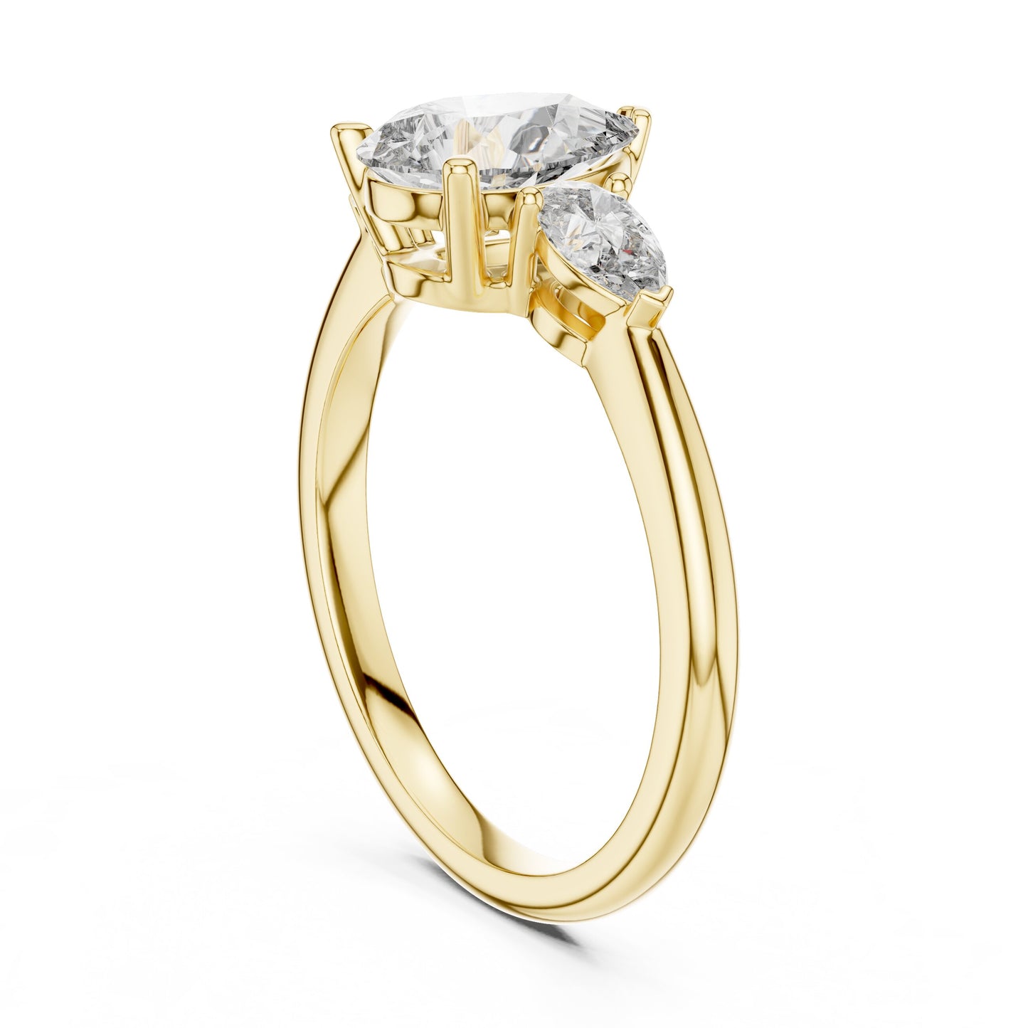 Pear Three Stone Lab Grown Diamond Ring