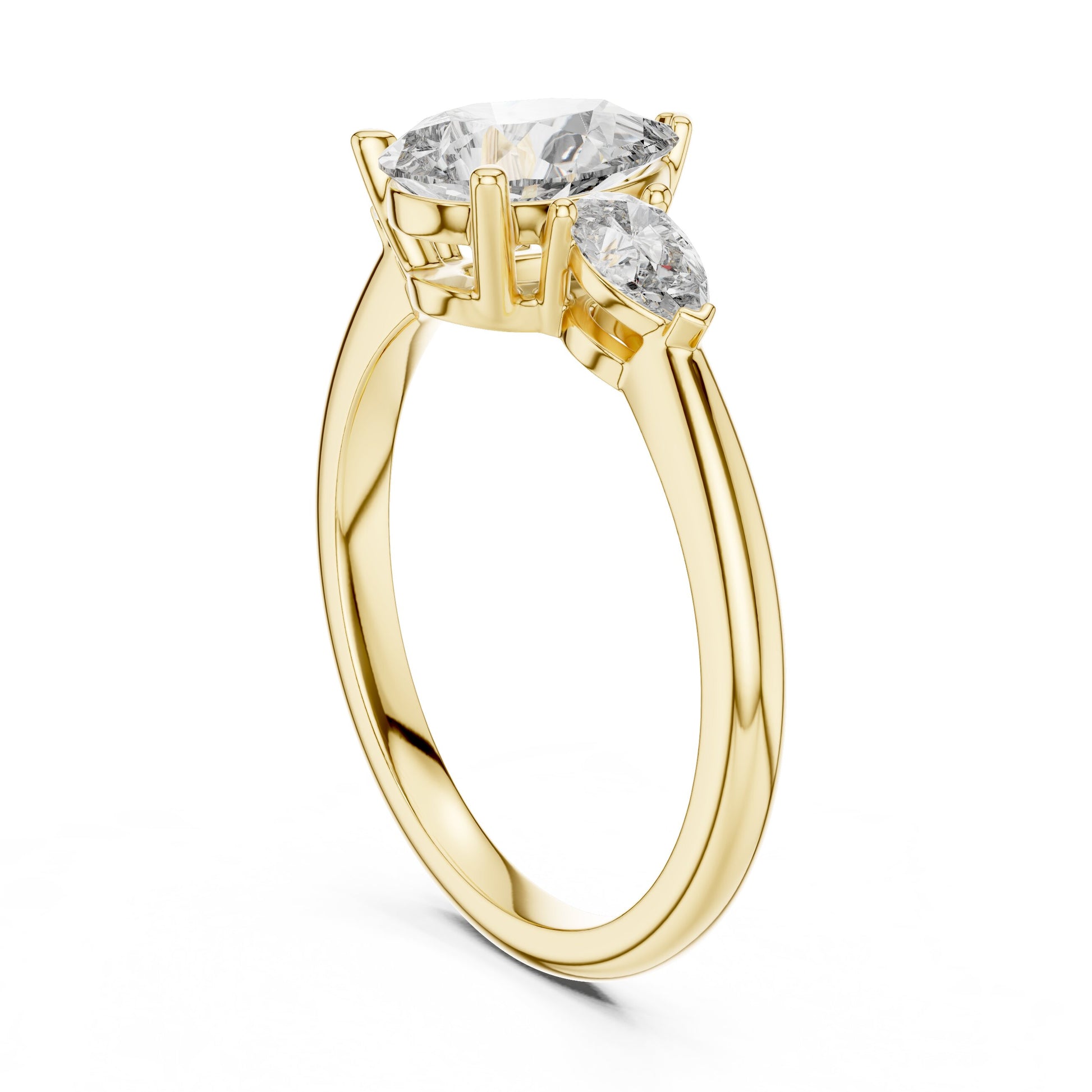 Pear Three Stone Lab Grown Diamond Ring