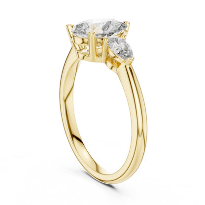Pear Three Stone Lab Grown Diamond Ring