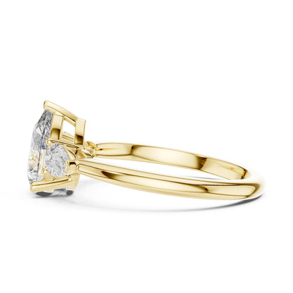 Pear Three Stone Lab Grown Diamond Ring