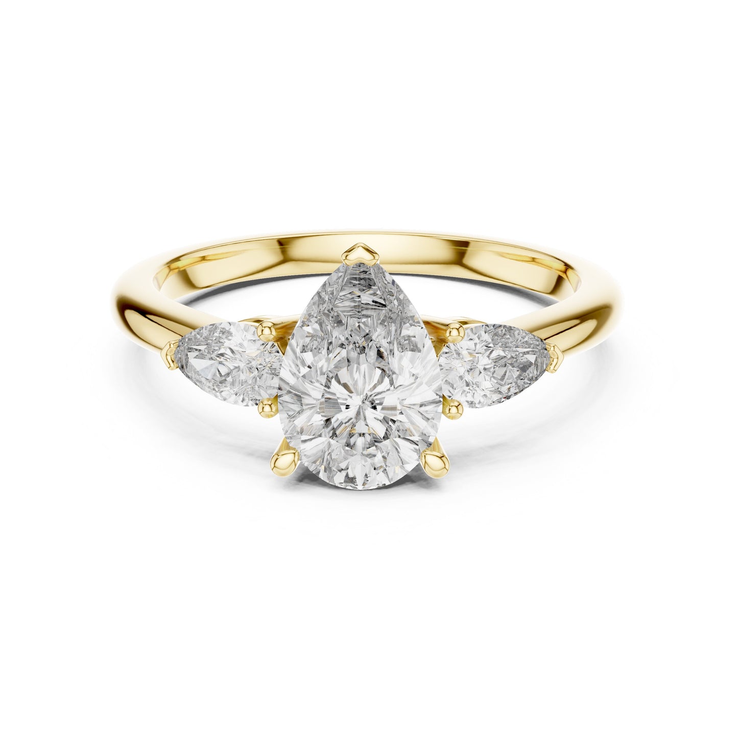 Pear Three Stone Lab Grown Diamond Ring