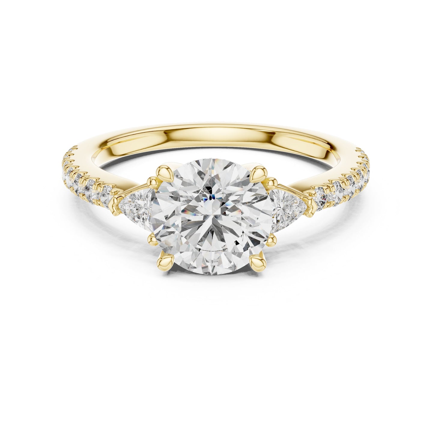 Round Side Stone Lab Grown Diamond Ring