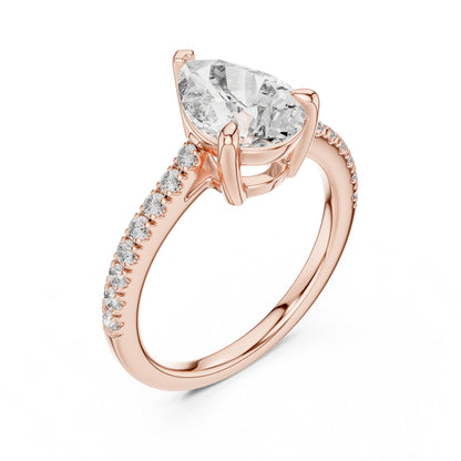 Round Side Stone Lab Grown Diamond Ring
