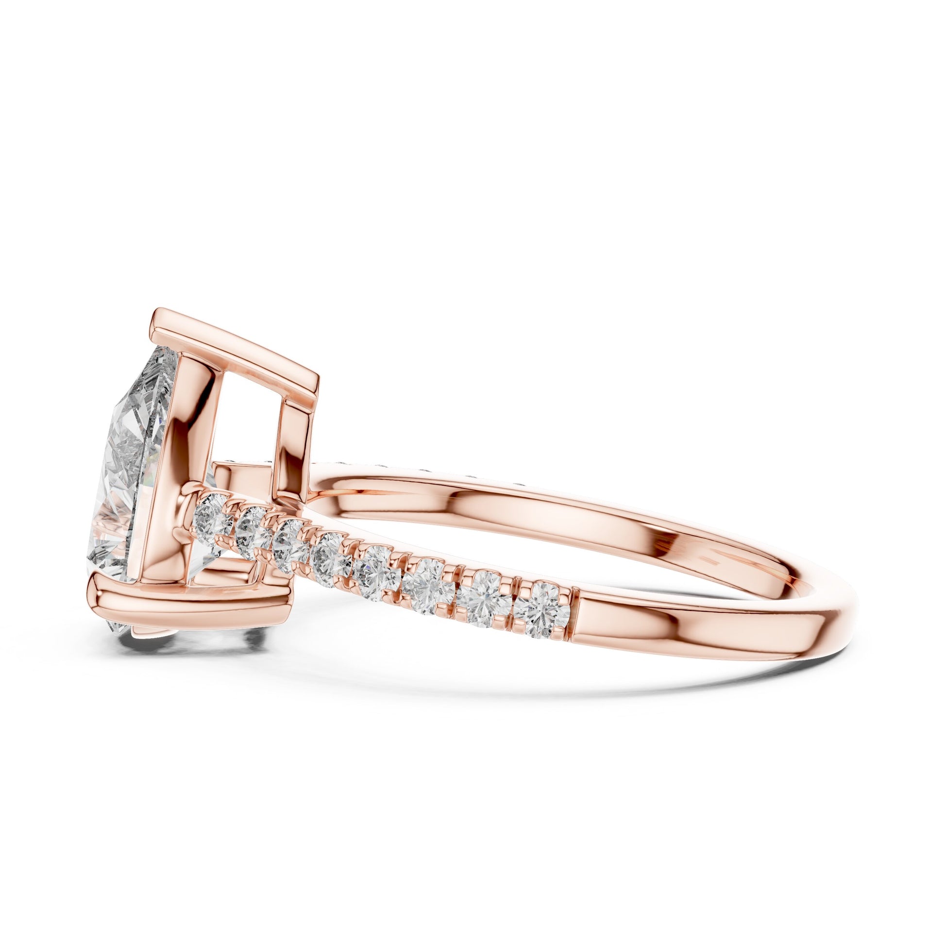 Round Side Stone Lab Grown Diamond Ring