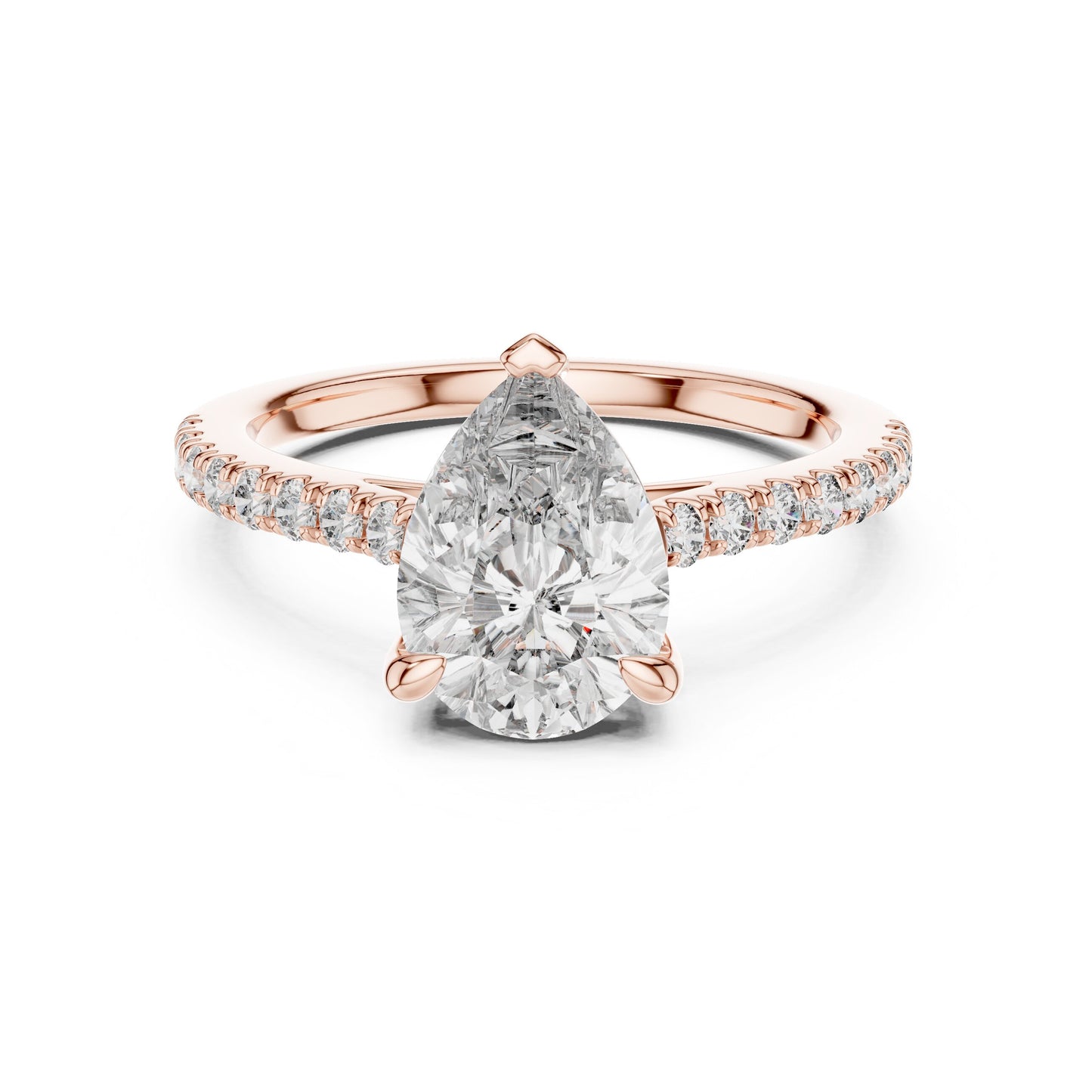 Round Side Stone Lab Grown Diamond Ring